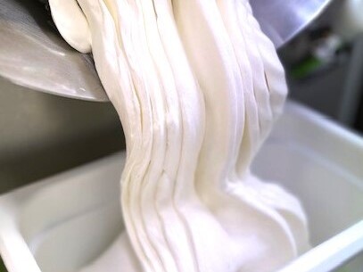 Freshly made ice cream. Its whiteness, like that of whipped cream, is eye-catching.