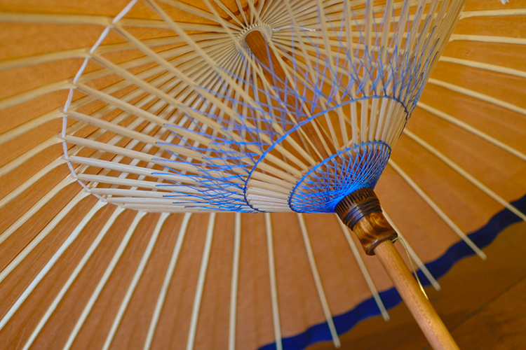 The threads that decorate the inside of each Japanese umbrella are different