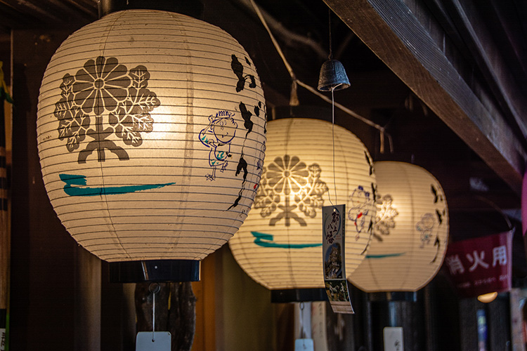 Lanterns hung in the town of Gujo