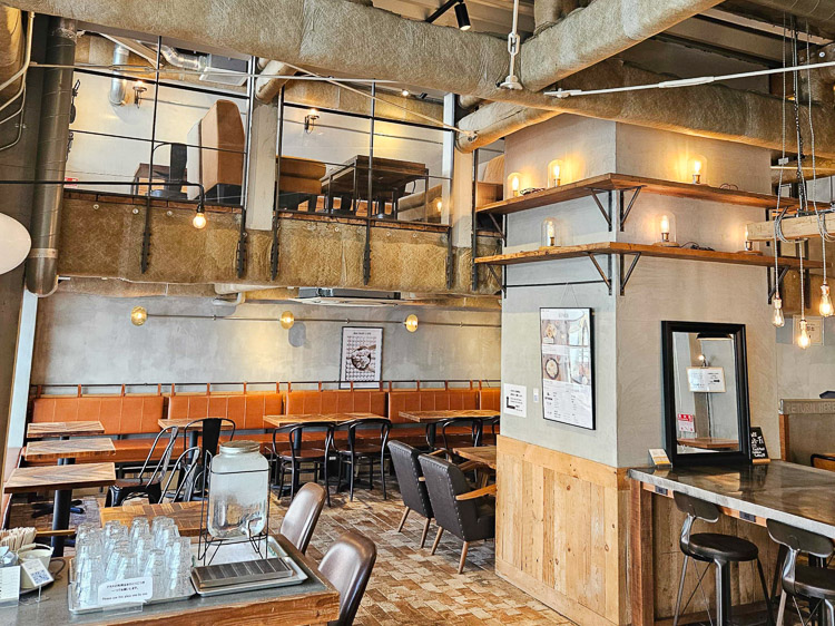 A cool yet warm interior with natural light streaming in