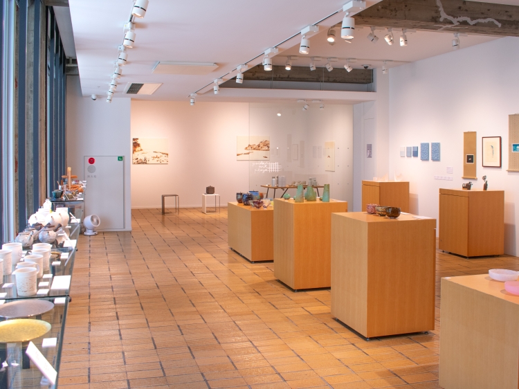 The white walls create an open space.