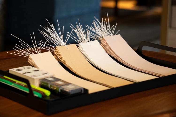 A strip of bamboo paper made from domestically grown bamboo