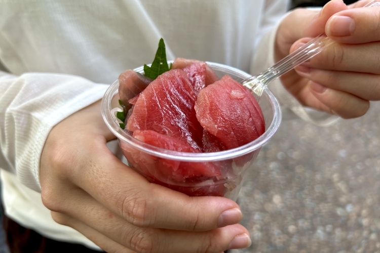 "Tuna Cup" is an appealing product that can be purchased and eaten immediately.
