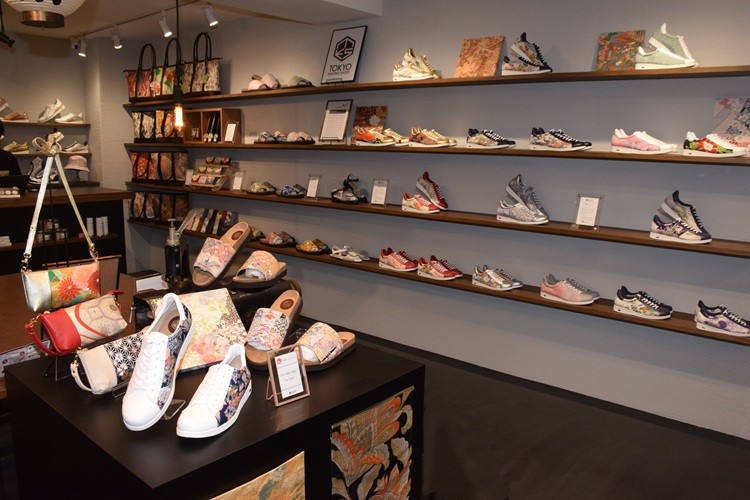 Inside the store, you'll find a wide selection of gorgeous "kimono sneakers"