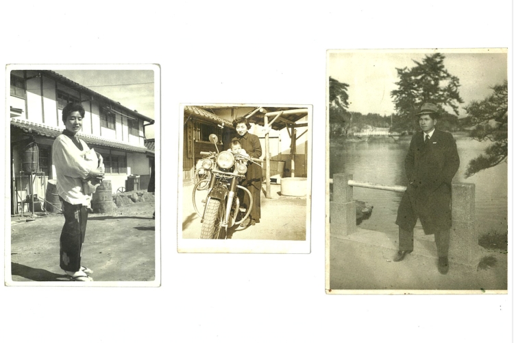 Founder Katsuji Nishiguchi (right) and his son, second-generation owner Katsuhiro (center foreground).