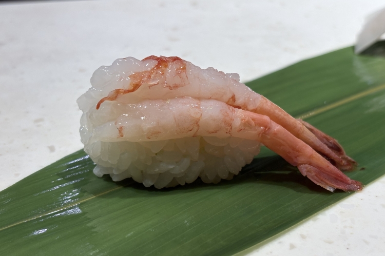 "San'o Amaebi" (Three-tailed sweet shrimp) was born from a conversation with a customer.