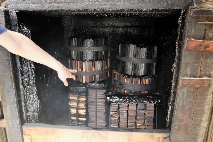 There are no days off in the smoking process. Wood shavings are added to the fire every single day without fail.