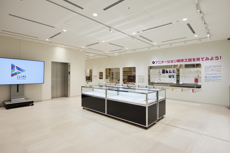 The animation production process is on display on the first basement floor.